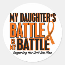 My Battle Too Daughter Leukemia Round Sticker