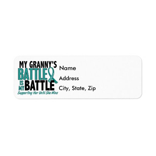 My Battle Too Granny Ovarian Cancer Custom Return Address Label