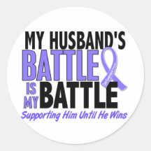 My Battle Too Husband Esophageal Cancer Round Sticker