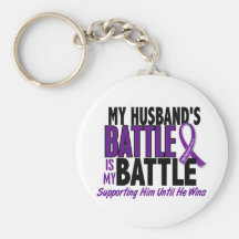 My Battle Too Husband Pancreatic Cancer Keychain