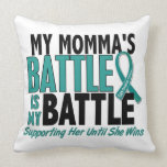 My Battle Too Momma Ovarian Cancer Pillow