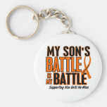 My Battle Too Son Leukemia Keychain