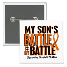 My Battle Too Son Leukemia Pinback Button