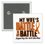 My Battle Too Wife Leukemia Pinback Button