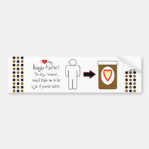 My Beagle Harrier Loves Peanut Butter Bumper Sticker