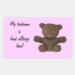 My bedroom is food allergy free rectangular sticker