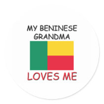 My Beninese Grandma Loves Me Round Stickers