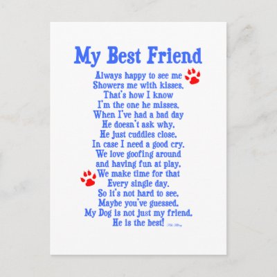 This fun Best Friend poem is for them! On many t-shirts and gifts.