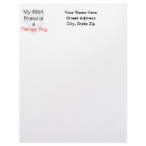 My Best Friend is a Therapy Dog Letterhead Template