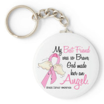 My Best Friend Is An Angel 2 Breast Cancer Key Chains
