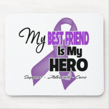 My Best Friend is My Hero - Purple Ribbon Mousepads
