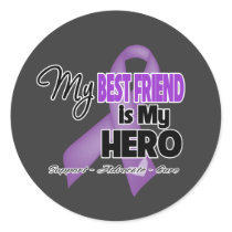 My Best Friend is My Hero - Purple Ribbon Stickers
