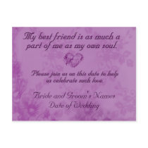 "My best friend" Save the Date Postcard