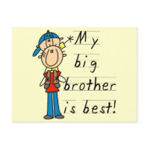 My Big Brother is Best Tshirts and Gifts postcards