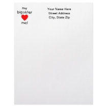 My Big Sister Loves Me Personalized Letterhead