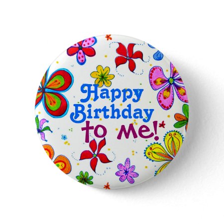My Birthday Illustrated Pin/Button button
