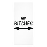 my bitches arrow icon custom rack card