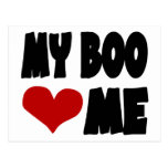 My Boo Heart Me With Unusual Red Heart Post Cards