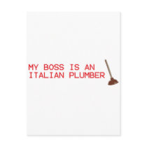 My Boss Is An Italian Plumber - Mario Video Game Postcards