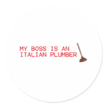 My Boss Is An Italian Plumber - Mario Video Game Stickers