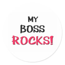 My Boss Rocks stickers by familytshirts My Boss Rocks stickers