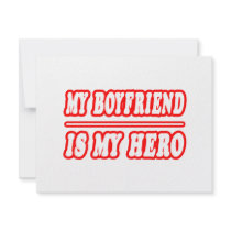 My Boyfriend Is My Hero invitations by Boyfriend_Shirts My Boyfriend Is My Hero invitations