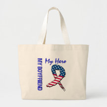 My Boyfriend My Hero Patriotic Grunge Ribbon Canvas Bags