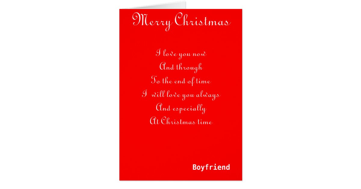 My boyfriend romantic Christmas greeting cards | Zazzle