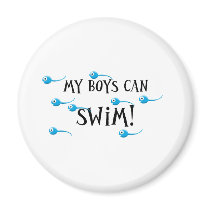 my boys can swim refrigerator magnet