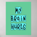 My Brain Hurts Green Posters