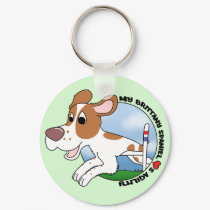 My Brittany Spaniel Loves Agility Keychain by MenagerieMayhem My Brittany Spaniel Loves Agility Keychain