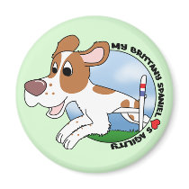 My Brittany Spaniel Loves Agility Magnet