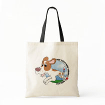 My Brittany Spaniel Loves Agility Tote Bag by MenagerieMayhem My Brittany Spaniel Loves Agility Tote Bag