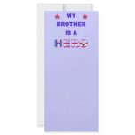 My Brother Is A Hero Full Color Rack Card