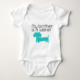 My Brother is a Wiener (blue dog puppy) Tee Shirt