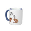 My Butt Bunnies Blue Ringer Coffee Mug by Cats_Meow My Butt Bunnies Blue Ringer Coffee Mug