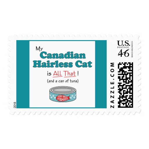 My Canadian Hairless Cat is All That! Funny Kitty Postage Stamps