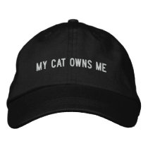 My cat owns me embroidered hats by funnycustomtshirts My cat owns me embroidered hats