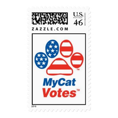My Cat Votes In The USA! Postage Stamps by MyDogVotes