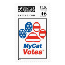 My Cat Votes In The USA! postage