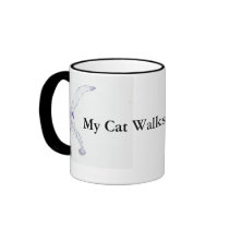 My Cat Walks All Over Me! mugs