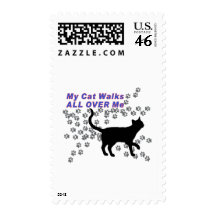 My Cat Walks All Over Me Stamp