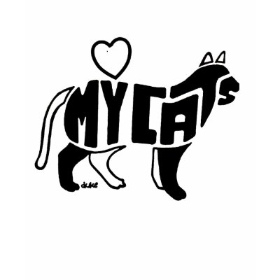 MY CATS SILHOUETTE T SHIRT by dukesr