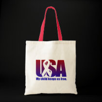 My child keeps us free. USA Blue Red bags