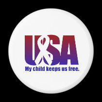 My child keeps us free. USA Blue Red magnets
