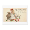 MY Christmas Greeting Child with Teddy Bear postcards by vintagegiftmall MY Christmas Greeting Child with Teddy Bear postcards