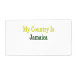 My Country Is Jamaica Custom Shipping Label