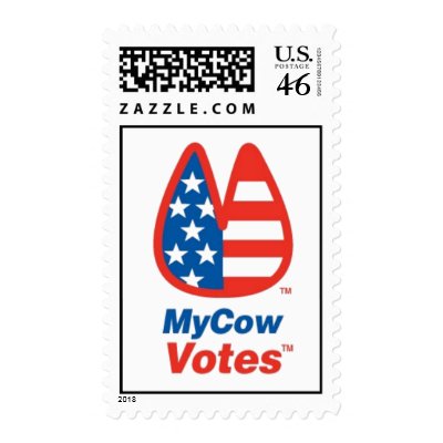 My Cow Votes In The USA! Postage by MyDogVotes