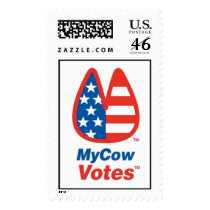 My Cow Votes In The USA! postage