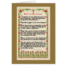 My Creed by Benjamin Franklin Card-Gold Border